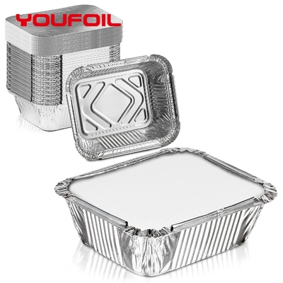 kaufen Saubere ungiftige Wegwerfaluminiumfolie-Behälter 1 lbs-Oberflächenfolie Pan mit Deckel online manufacture