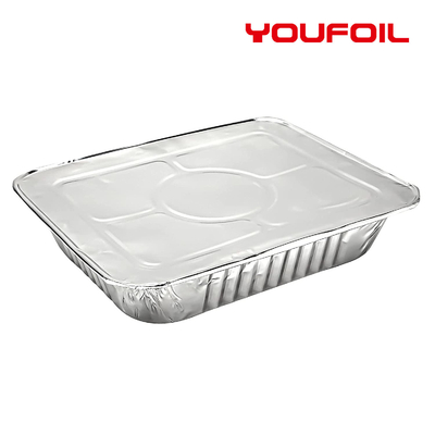 kaufen Durchdringen-beständiger rechteckiger Aluminiumfolie-Behälter-halbe Größe Pan With Lid online manufacture