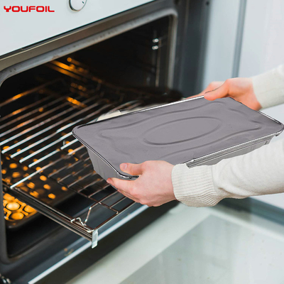 kaufen Picknick-Wegwerfaluminiumfolie-Behälter mit Deckel für Feezer Oven Microwave online manufacture