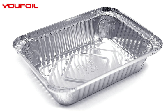 kaufen Aufbereitetes Aluminiumfolie-Nahrungsmittelbehälter-rechteckiges Aluminiumbehälter Soem online manufacture