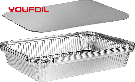 kaufen Großer Grill-Aluminiumfolie-Nahrungsmittelbehälter mit klaren Deckeln online manufacture