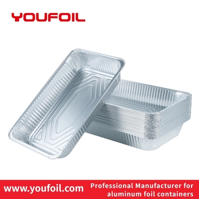 kaufen Rechteckiger Barbecue-Lebensmittelbehälter aus Aluminiumfolie in Lebensmittelqualität mit transparenten Deckeln online manufacture