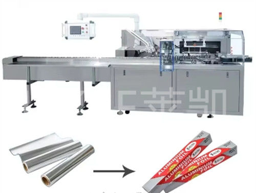 Qualität  1500kg Automatic Cartoning Machine For Small Foil Roll Packing 30-60 Boxes/min Fabrik