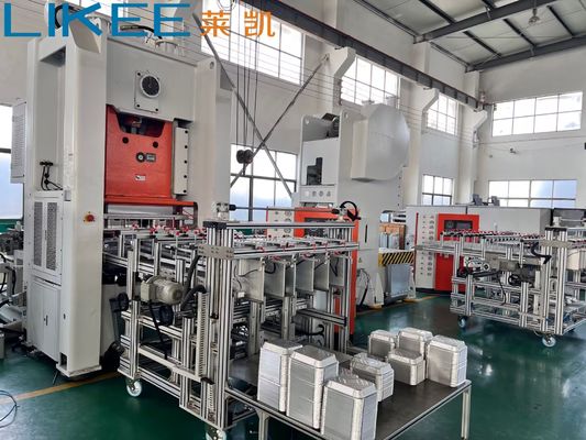 kaufen LK-T80 Aluminum Foil Container Making Machine with Quick Mold Change System, 80ton Press Capacity, and Mitsubishi PLC Control online manufacture