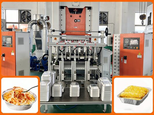 Qualität  LK-T80 Aluminum Foil Making Machine Container Hydraulic Quick Mold Change in 15 Mins Fabrik