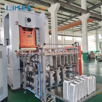 Vollautomatische Mitsubishi PLC und SIMENSE 80Ton Silber-Weiß/Orange Aluminiumfolie-Plattenmachmaschine