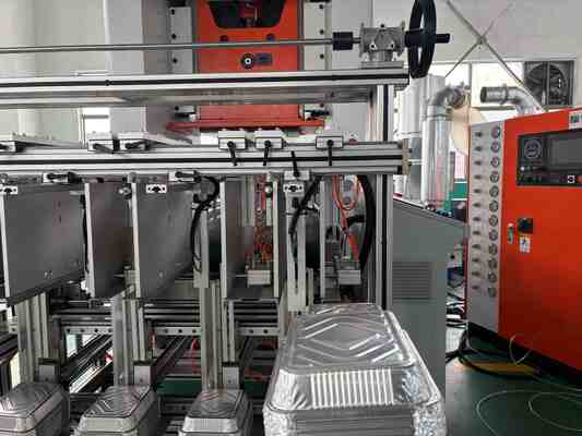 LK-T80 OEM Logo Rechteckige Aluminiumfolie Lebensmittelbehälter Herstellung Maschine zum Mitnehmen Fast-Food-Verpackungsmaschine